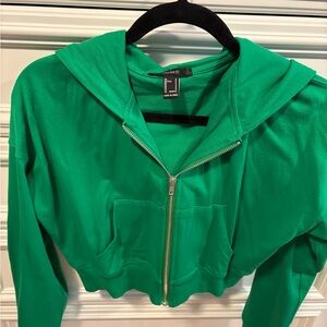 Forever 21 Green Zip-Up Hoodie